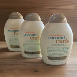 3 OGX Quenching + Coconut Curls Conditioner 13oz Sulfate Free Hydrating Haircare